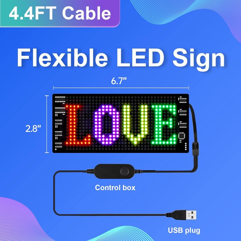 GOTUS LED Light Signs for Car,Programmable Flexible LED Sign,Bluetooth APP Control,Custom Text, Patterns, Animations - Image 5
